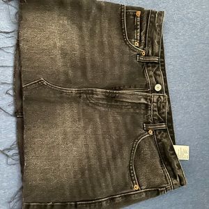 Black denim skirt